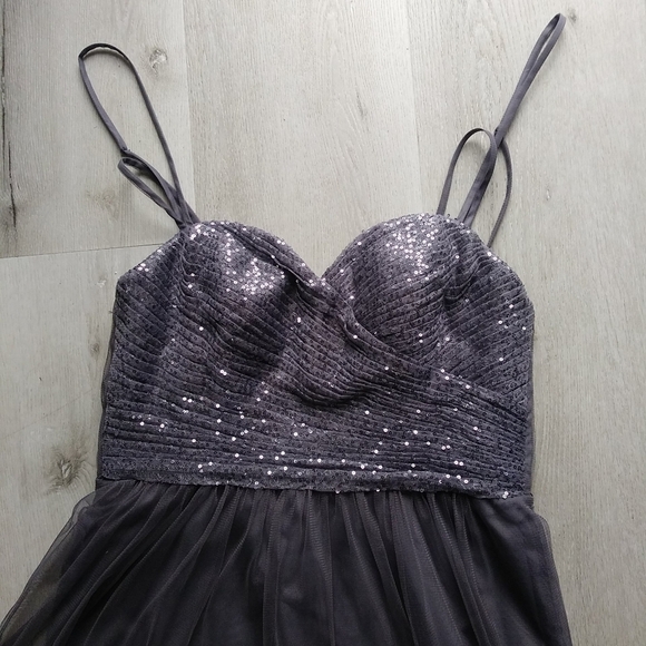 BHLDN Isadore Pewter Watters Bridesmaid Dress sz 10‎ holidays gray sequin maxi - Picture 10 of 16